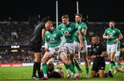 2 July 2022; Keith Earls of Ireland celebrates after scoring his side's first try during the Steinlager Series match between the New Zealand and Ireland at Eden Park in Auckland, New Zealand. Photo by Brendan Moran/Sportsfile