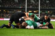 2 July 2022; Keith Earls of Ireland scores his side's first try during the Steinlager Series match between the New Zealand and Ireland at Eden Park in Auckland, New Zealand. Photo by Brendan Moran/Sportsfile