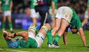 2 July 2022; Tadhg Beirne, left, and Dan Sheehan of Ireland go down injured during the Steinlager Series match between the New Zealand and Ireland at Eden Park in Auckland, New Zealand. Photo by Brendan Moran/Sportsfile