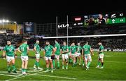 2 July 2022; Ireland players after their side's defeat in the Steinlager Series match between the New Zealand and Ireland at Eden Park in Auckland, New Zealand. Photo by Brendan Moran/Sportsfile
