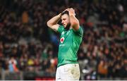 2 July 2022; Robbie Henshaw of Ireland after his side's defeat in the Steinlager Series match between the New Zealand and Ireland at Eden Park in Auckland, New Zealand. Photo by Brendan Moran/Sportsfile