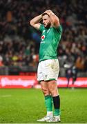2 July 2022; Robbie Henshaw of Ireland after his side's defeat in the Steinlager Series match between the New Zealand and Ireland at Eden Park in Auckland, New Zealand. Photo by Brendan Moran/Sportsfile