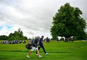 2 July 2022; Shane Lowry of Ireland and his caddie Brian Martin walk up the ninth fairway during day three of the Horizon Irish Open Golf Championship at Mount Juliet Golf Club in Thomastown, Kilkenny. Photo by Eóin Noonan/Sportsfile