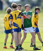 2 July 2022; Ciaran Power of Rathgormack and Martin Spiers of San Francisco after the match between Rathgormack, Waterford, and San Francisco at the John West Féile Peile na nÓg National Gaelic and Ladies football finals 2022 at the GAA National Games Development Centre Campus in Abbotstown, Dublin. Eighty-eight club sides from Ireland, the UK, Europe and US competed in the final stages of the under-15 competition across nine venues, one of the biggest underage sporting events on the continent, sponsored for the seventh time by John West. Photo by Ramsey Cardy/Sportsfile