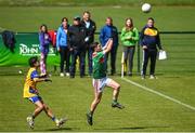 2 July 2022; Billy Lynch of Rathgormack in action against Thomas McKeon of San Francisco during the match between Rathgormack, Waterford, and San Francisco at the John West Féile Peile na nÓg National Gaelic and Ladies football finals 2022 at the GAA National Games Development Centre Campus in Abbotstown, Dublin. Eighty-eight club sides from Ireland, the UK, Europe and US competed in the final stages of the under-15 competition across nine venues, one of the biggest underage sporting events on the continent, sponsored for the seventh time by John West. Photo by Ramsey Cardy/Sportsfile