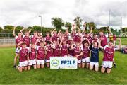 2 July 2022; St. Joseph's Doore Barefield Co Clare celebrate after the Shield Final between St. Joseph's Doore Barefield Co Clare and Blessington Co Wicklow at the John West National Football Feile 2022 event at Kildare GAA Centre in Hawkfield, Kildare. Photo by Matt Browne/Sportsfile
