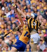2 July 2022; Peter Duggan of Clare in action against Huw Lawlor of Kilkenny during the GAA Hurling All-Ireland Senior Championship Semi-Final match between Kilkenny and Clare at Croke Park in Dublin. Photo by Ramsey Cardy/Sportsfile