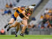 2 July 2022; Padraig Walsh of Kilkenny in action against David McInerney of Clare during the GAA Hurling All-Ireland Senior Championship Semi-Final match between Kilkenny and Clare at Croke Park in Dublin. Photo by Stephen McCarthy/Sportsfile