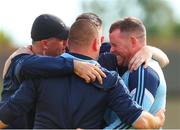 2 July 2022; Dublin manager Adrian O'Sullivan, right, celebrates at the final whistle with his backroom team during round 5 of the Glen Dimplex All-Ireland Senior Camogie Championship at Bellefield GAA Complex in Enniscorthy, Wexford. Photo by Michael P Ryan/Sportsfile