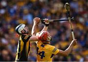 2 July 2022; Huw Lawlor of Kilkenny and Peter Duggan of Clare await the dropping ball during the GAA Hurling All-Ireland Senior Championship Semi-Final match between Kilkenny and Clare at Croke Park in Dublin. Photo by Piaras Ó Mídheach/Sportsfile
