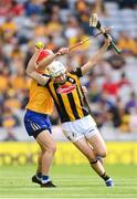 2 July 2022; Cian Kenny of Kilkenny in action against Paul Flanagan of Clare during the GAA Hurling All-Ireland Senior Championship Semi-Final match between Kilkenny and Clare at Croke Park in Dublin. Photo by Stephen McCarthy/Sportsfile