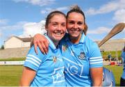 2 July 2022; Dublin players Aisling O'Neill left, and Ali Twomey after round 5 of the Glen Dimplex All-Ireland Senior Camogie Championship at Bellefield GAA Complex in Enniscorthy, Wexford. Photo by Michael P Ryan/Sportsfile
