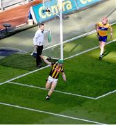 2 July 2022; Martin Keoghan of Kilkenny celebrates after scoring his side's first goal during the GAA Hurling All-Ireland Senior Championship Semi-Final match between Kilkenny and Clare at Croke Park in Dublin. Photo by Daire Brennan/Sportsfile