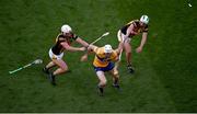 2 July 2022; Ryan Taylor of Clare in action against Conor Browne, left, and Pádraig Walsh of Kilkenny during the GAA Hurling All-Ireland Senior Championship Semi-Final match between Kilkenny and Clare at Croke Park in Dublin. Photo by Daire Brennan/Sportsfile