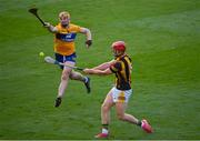 2 July 2022; Adrian Mullen of Kilkenny and David Fitzgerald of Clare during the GAA Hurling All-Ireland Senior Championship Semi-Final match between Kilkenny and Clare at Croke Park in Dublin. Photo by Ramsey Cardy/Sportsfile