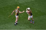 2 July 2022; Cian Kenny of Kilkenny celebrates with team-mate Billy Ryan after scoring his side's second goal during the GAA Hurling All-Ireland Senior Championship Semi-Final match between Kilkenny and Clare at Croke Park in Dublin. Photo by Daire Brennan/Sportsfile