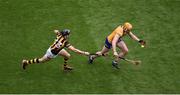 2 July 2022; David Fitzgerald of Clare in action against Walter Walsh of Kilkenny during the GAA Hurling All-Ireland Senior Championship Semi-Final match between Kilkenny and Clare at Croke Park in Dublin. Photo by Daire Brennan/Sportsfile
