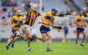 2 July 2022; David McInerney of Clare is tackled by TJ Reid of Kilkenny during the GAA Hurling All-Ireland Senior Championship Semi-Final match between Kilkenny and Clare at Croke Park in Dublin. Photo by Stephen McCarthy/Sportsfile