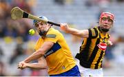 2 July 2022; Shane O'Donnell of Clare is tackled by Adrian Mullen of Kilkenny during the GAA Hurling All-Ireland Senior Championship Semi-Final match between Kilkenny and Clare at Croke Park in Dublin. Photo by Stephen McCarthy/Sportsfile