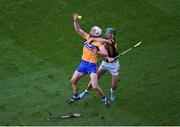 2 July 2022; Conor Cleary of Clare in action against Eoin Cody of Kilkenny during the GAA Hurling All-Ireland Senior Championship Semi-Final match between Kilkenny and Clare at Croke Park in Dublin. Photo by Daire Brennan/Sportsfile