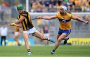 2 July 2022; Eoin Cody of Kilkenny in action against Conor Cleary of Clare during the GAA Hurling All-Ireland Senior Championship Semi-Final match between Kilkenny and Clare at Croke Park in Dublin. Photo by Ramsey Cardy/Sportsfile