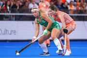 2 July 2022; Caoimhe Perdue of Ireland in action against Marloes Keetels of Netherlands during the FIH Women's Hockey World Cup Pool A match between Netherlands and Ireland at Wagener Stadium in Amstelveen, Netherlands. Photo by Jeroen Meuwsen/Sportsfile