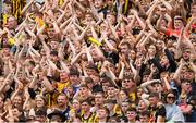 2 July 2022; Kilkenny supporter celebrate during the GAA Hurling All-Ireland Senior Championship Semi-Final match between Kilkenny and Clare at Croke Park in Dublin. Photo by Stephen McCarthy/Sportsfile