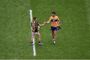 2 July 2022; Cian Kenny of Kilkenny shakes hands with Cathal Malone of Clare after the GAA Hurling All-Ireland Senior Championship Semi-Final match between Kilkenny and Clare at Croke Park in Dublin. Photo by Daire Brennan/Sportsfile