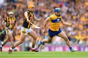 2 July 2022; Shane O'Donnell of Clare in action against Richie Reid of Kilkenny during the GAA Hurling All-Ireland Senior Championship Semi-Final match between Kilkenny and Clare at Croke Park in Dublin. Photo by Stephen McCarthy/Sportsfile