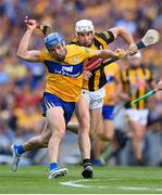 2 July 2022; Shane O'Donnell of Clare in action against Michael Carey of Kilkenny during the GAA Hurling All-Ireland Senior Championship Semi-Final match between Kilkenny and Clare at Croke Park in Dublin. Photo by Stephen McCarthy/Sportsfile