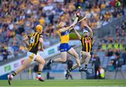 2 July 2022; David Fitzgerald of Clare in action against Michael Carey of Kilkenny during the GAA Hurling All-Ireland Senior Championship Semi-Final match between Kilkenny and Clare at Croke Park in Dublin. Photo by Stephen McCarthy/Sportsfile