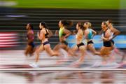 2 July 2022; Isabella Boffey of GB, second from left, on her way to winning the Women's 800m during the 2022 Morton Games at Morton Stadium in Santry, Dublin. Photo by David Fitzgerald/Sportsfile