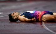 2 July 2022; Andrew Coscoran of Star of the Sea AC after falling over the finish line to win the Morton Mile during the 2022 Morton Games at Morton Stadium in Santry, Dublin. Photo by David Fitzgerald/Sportsfile