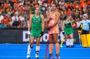 2 July 2022; Kathryn Mullan of Ireland and Frederique Matla of Netherlands during the FIH Women's Hockey World Cup Pool A match between Netherlands and Ireland at Wagener Stadium in Amstelveen, Netherlands. Photo by Jeroen Meuwsen/Sportsfile