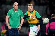 2 July 2022; Ireland forwards coach Paul O'Connell during the warm up before the Steinlager Series match between the New Zealand and Ireland at Eden Park in Auckland, New Zealand. Photo by Brendan Moran/Sportsfile