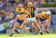 2 July 2022; Paul Flanagan of Clare in action against Billy Ryan of Kilkenny during the GAA Hurling All-Ireland Senior Championship Semi-Final match between Kilkenny and Clare at Croke Park in Dublin. Photo by Stephen McCarthy/Sportsfile