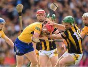 2 July 2022; Paul Flanagan of Clare in action against Eoin Cody of Kilkenny during the GAA Hurling All-Ireland Senior Championship Semi-Final match between Kilkenny and Clare at Croke Park in Dublin. Photo by Stephen McCarthy/Sportsfile