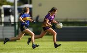 2 July 2022; Ellie Sergeant of Carryduff Co Down in action against Mullahahoran Co Cavan during the Cup Final between Carryduff Co Down and Mullahahoran Co Cavan at the John West National Football Feile 2022 event at Kildare GAA Centre in Hawkfield, Kildare. Photo by Matt Browne/Sportsfile