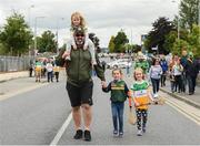 3 July 2022; Offaly supporters on their way into the ground before the Electric Ireland GAA Hurling All-Ireland Minor Championship Final match between Tipperary and Offaly at UPMC Nowlan Park, Kilkenny. Photo by Matt Browne/Sportsfile