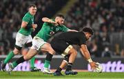 2 July 2022; Ardie Savea of New Zealand is tackled by Robbie Henshaw of Ireland during the Steinlager Series match between the New Zealand and Ireland at Eden Park in Auckland, New Zealand. Photo by Brendan Moran/Sportsfile
