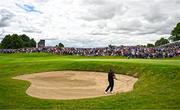 3 July 2022; Shane Lowry of Ireland plays a shot from the bunker on the ninth green during day four of the Horizon Irish Open Golf Championship at Mount Juliet Golf Club in Thomastown, Kilkenny. Photo by Eóin Noonan/Sportsfile