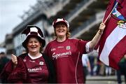 3 July 2022; Galway supporters Ellen Comer, left, and Pearl Stewart from Galway Town before the GAA Hurling All-Ireland Senior Championship Semi-Final match between Limerick and Galway at Croke Park in Dublin. Photo by David Fitzgerald/Sportsfile