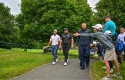 3 July 2022; Shane Lowry of Ireland and Francesco Molinari of Italy walk off the eighth green during day four of the Horizon Irish Open Golf Championship at Mount Juliet Golf Club in Thomastown, Kilkenny. Photo by Eóin Noonan/Sportsfile