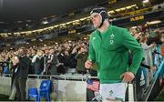 2 July 2022; James Ryan of Ireland runs onto the pitch before the Steinlager Series match between the New Zealand and Ireland at Eden Park in Auckland, New Zealand. Photo by Brendan Moran/Sportsfile