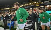 2 July 2022; Caelan Doris, left, and Andrew Porter of Ireland run onto the pitch during the Steinlager Series match between the New Zealand and Ireland at Eden Park in Auckland, New Zealand. Photo by Brendan Moran/Sportsfile