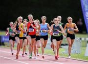 3 July 2022; A general view of the Girl's U16's 800m Final during day one of the Irish Life Health National Juvenile Track and Field Championships at Tullamore in Offaly. Photo by George Tewkesbury/Sportsfile