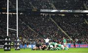 2 July 2022; The Ireland and New Zaland packs scrum down during the Steinlager Series match between the New Zealand and Ireland at Eden Park in Auckland, New Zealand. Photo by Brendan Moran/Sportsfile