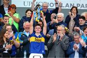 3 July 2022; Tipperary captain Sam O'Farrell lifts the cup after the Electric Ireland GAA Hurling All-Ireland Minor Championship Final match between Tipperary and Offaly at UPMC Nowlan Park, Kilkenny. Photo by Matt Browne/Sportsfile