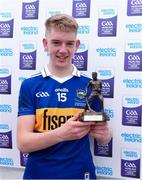 3 July 2022; Paddy McCormack of Tipperary with the Electric Ireland Best & Fairest Award after the GAA Hurling All-Ireland Minor Championship Final match between Tipperary and Offaly at UPMC Nowlan Park, Kilkenny. Photo by Matt Browne/Sportsfile