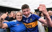 3 July 2022; Joe Egan of Tipperary is congratulated by a supporter after the Electric Ireland GAA Hurling All-Ireland Minor Championship Final match between Tipperary and Offaly at UPMC Nowlan Park, Kilkenny. Photo by Matt Browne/Sportsfile